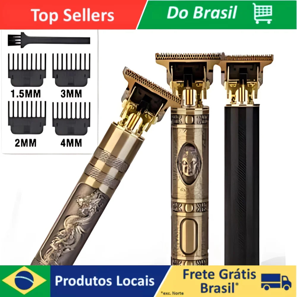 Máquina De Cortar Cabelo Para Barba Masculina Aparador Profissional barbeador acabamento Sem Fio Portátil T9